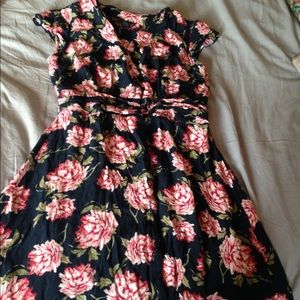 Floral Print Ladies Dress V Neck Front Buttons 6